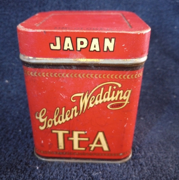 Vintage Golden Wedding Tea Tin 1/4LB - Picture 1 of 9